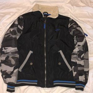 Boys Winter Jacket by Pacific Trail. Black Gray Camo Sz L 14/16 Hooded